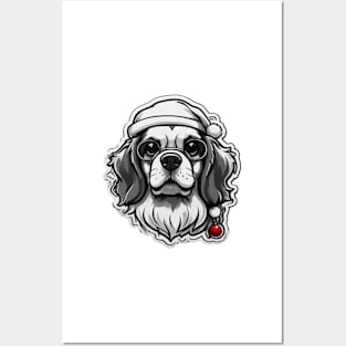 Santa puppy Posters and Art